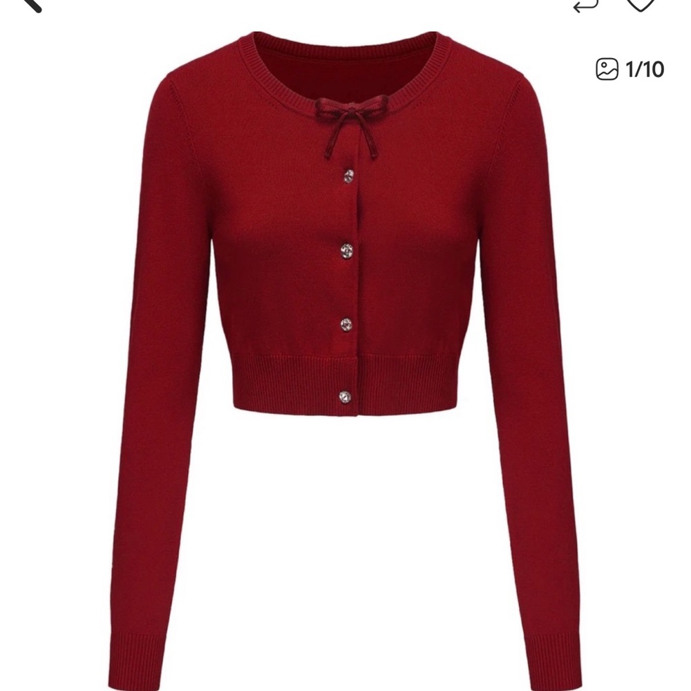 Burgundy Button Cardigan